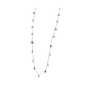 NEW NWT BANCROFT Long Rose Gold Color Stone & Bead Necklace Snake Chain